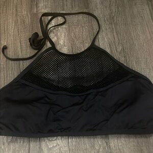 La Vie en Rose Black Mesh Halter Swim Top